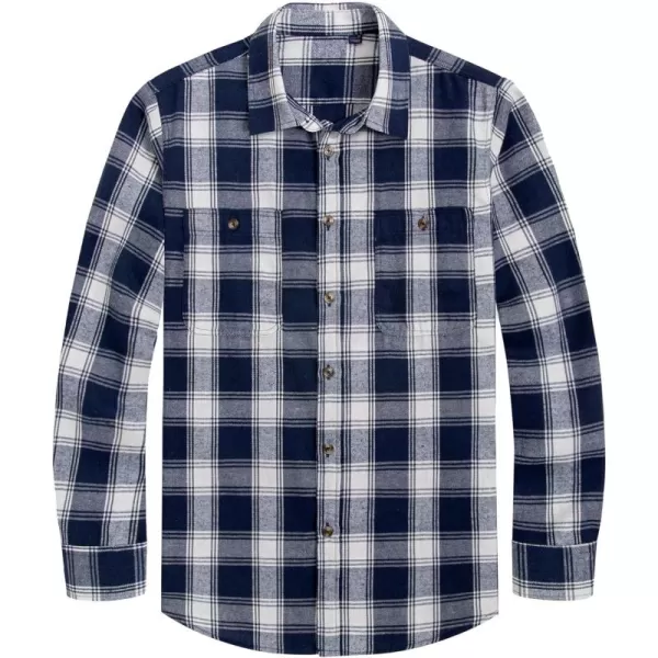 J.VER Men's Flannel Plaid Shirts Long Sleeve Regular Fit Casual Button Down Shirt