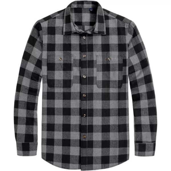 J.VER Men's Flannel Plaid Shirts Long Sleeve Regular Fit Casual Button Down Shirt