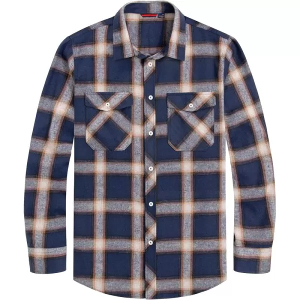 J.VER Men's Flannel Plaid Shirts Long Sleeve Regular Fit Casual Button Down Shirt