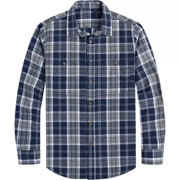 J.VER Men's Flannel Plaid Shirts Long Sleeve Regular Fit Casual Button Down Shirt