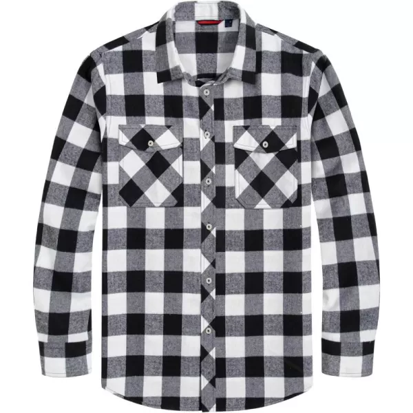 J.VER Men's Flannel Plaid Shirts Long Sleeve Regular Fit Casual Button Down Shirt