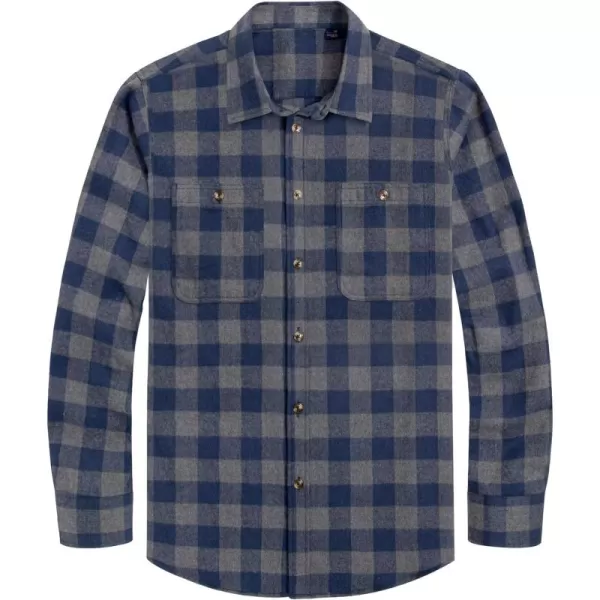 J.VER Men's Flannel Plaid Shirts Long Sleeve Regular Fit Casual Button Down Shirt