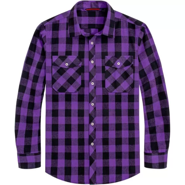 J.VER Men's Flannel Plaid Shirts Long Sleeve Regular Fit Casual Button Down Shirt