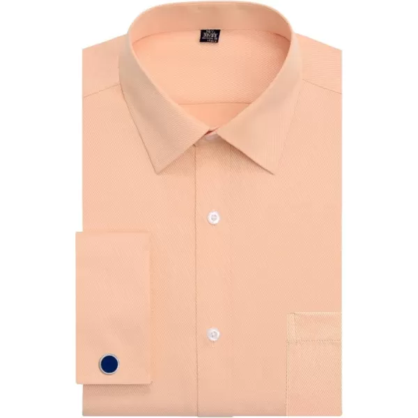 J.VER Men's French Cuff Dress Shirts Regular Fit Long Sleeve Spread Collar Metal Cufflink