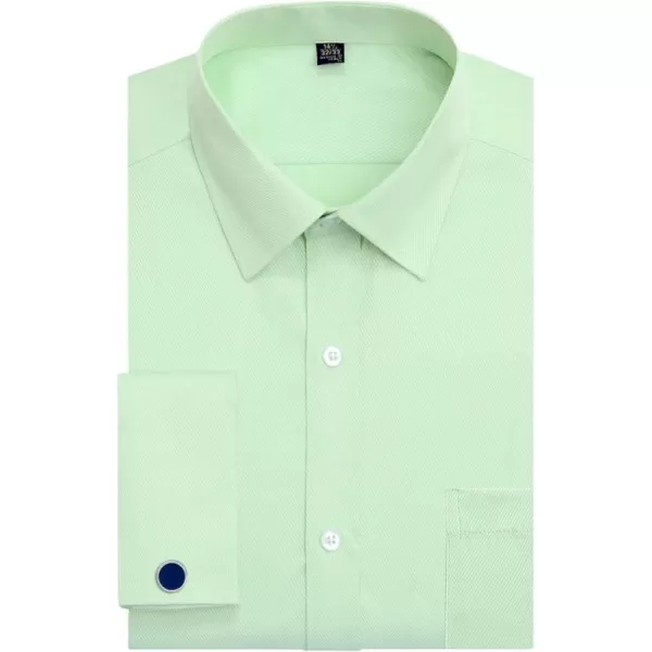 J.VER Men's French Cuff Dress Shirts Regular Fit Long Sleeve Spread Collar Metal Cufflink