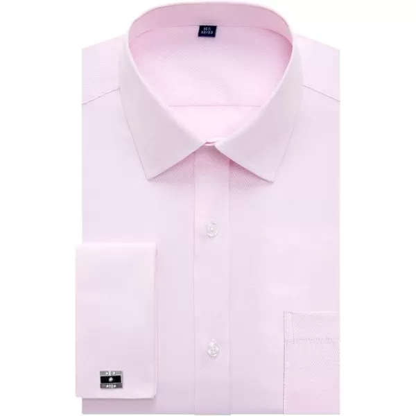 J.VER Men's French Cuff Dress Shirts Regular Fit Long Sleeve Spread Collar Metal Cufflink