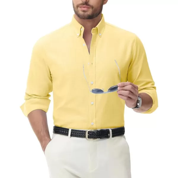 J.VER Men's Linen Shirt Casual Lightweight Long Sleeve Solid Button Down Collar Shirts Beach Tops for Holiday Work