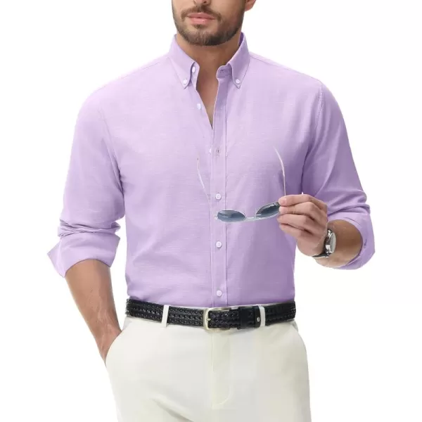 J.VER Men's Linen Shirt Casual Lightweight Long Sleeve Solid Button Down Collar Shirts Beach Tops for Holiday Work