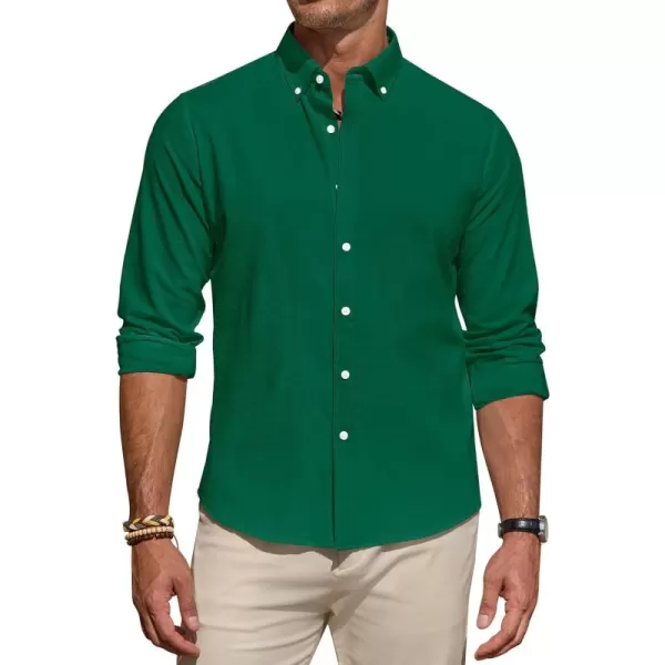 J.VER Men's Linen Shirt Casual Lightweight Long Sleeve Solid Button Down Collar Shirts Beach Tops for Holiday Work