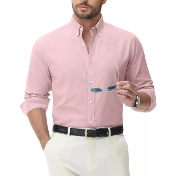 J.VER Men's Linen Shirt Casual Lightweight Long Sleeve Solid Button Down Collar Shirts Beach Tops for Holiday Work