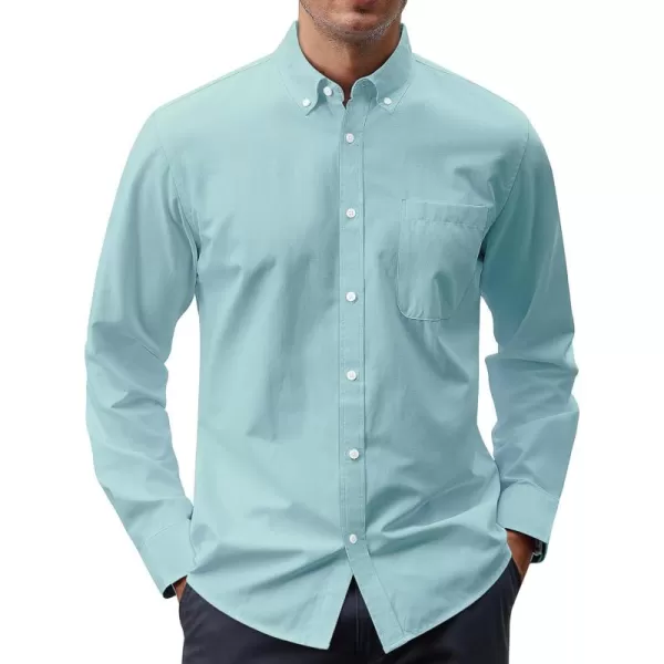 J.VER Men's Oxford Shirt Solid Casual Button Down Collar Shirts Long Sleeve Dress Shirts with Pocket