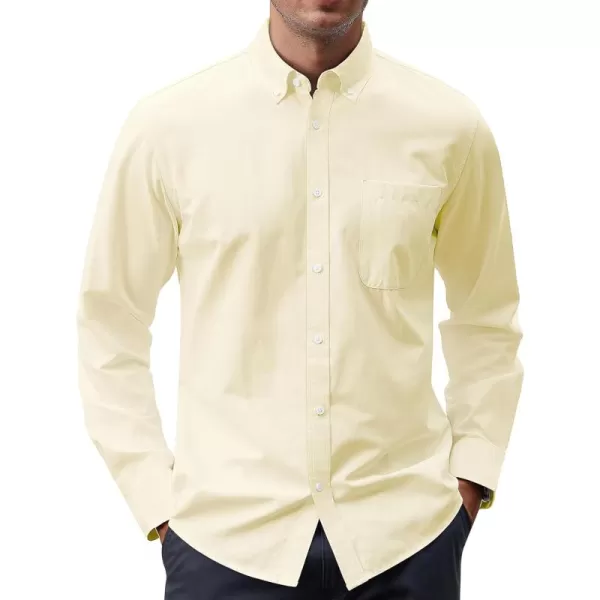 J.VER Men's Oxford Shirt Solid Casual Button Down Collar Shirts Long Sleeve Dress Shirts with Pocket