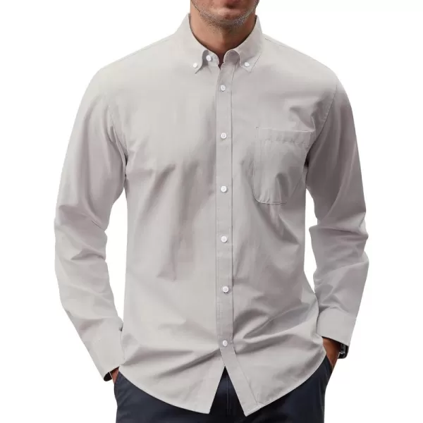 J.VER Men's Oxford Shirt Solid Casual Button Down Collar Shirts Long Sleeve Dress Shirts with Pocket