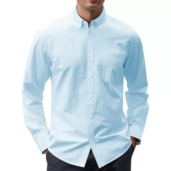 J.VER Men's Oxford Shirt Solid Casual Button Down Collar Shirts Long Sleeve Dress Shirts with Pocket