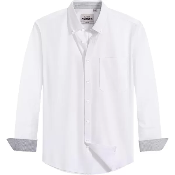 J.VER Men's Oxford Shirt Solid Casual Button Down Collar Shirts Long Sleeve Dress Shirts with Pocket