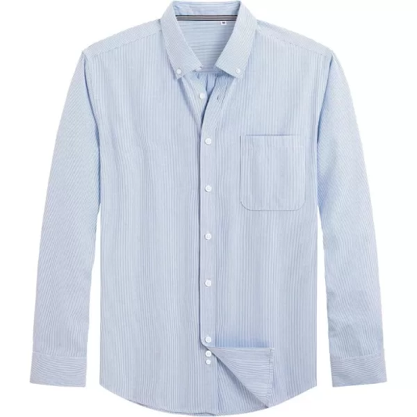 J.VER Men's Oxford Shirt Solid Casual Button Down Collar Shirts Long Sleeve Dress Shirts with Pocket