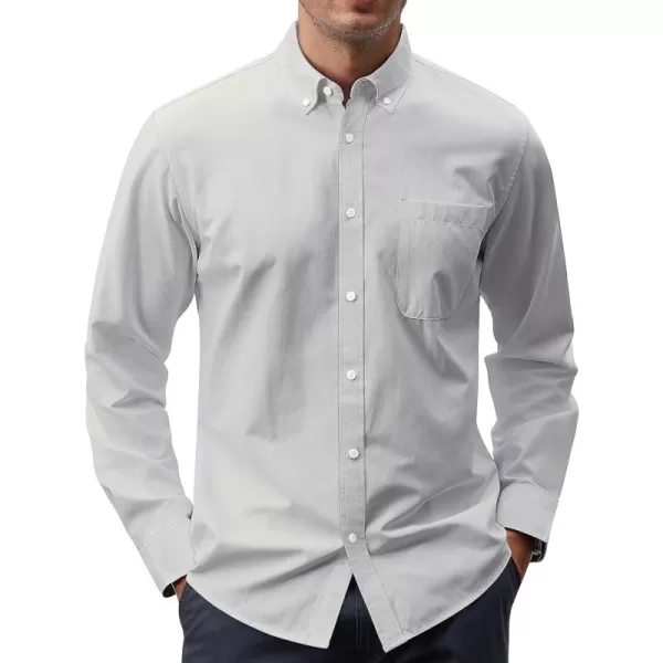 J.VER Men's Oxford Shirt Solid Casual Button Down Collar Shirts Long Sleeve Dress Shirts with Pocket