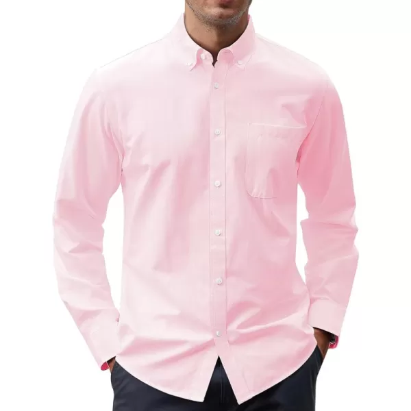 J.VER Men's Oxford Shirt Solid Casual Button Down Collar Shirts Long Sleeve Dress Shirts with Pocket