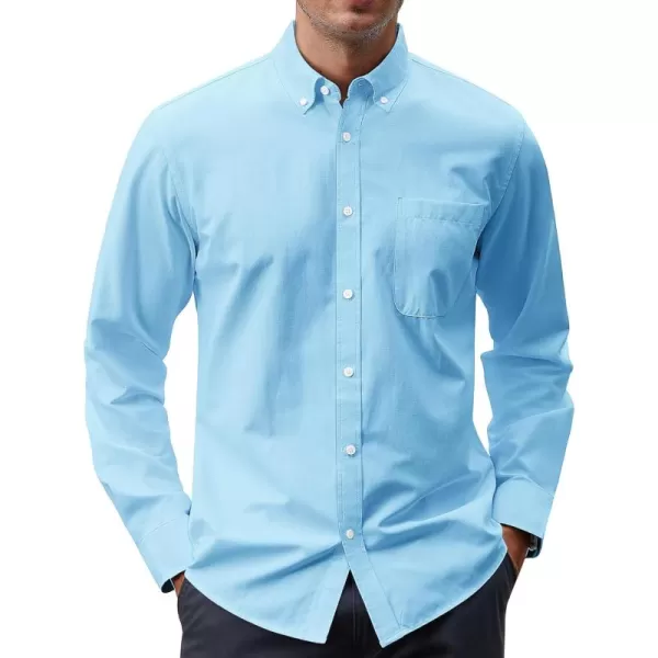 J.VER Men's Oxford Shirt Solid Casual Button Down Collar Shirts Long Sleeve Dress Shirts with Pocket