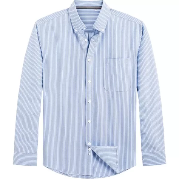 J.VER Men's Oxford Shirt Solid Casual Button Down Collar Shirts Long Sleeve Dress Shirts with Pocket
