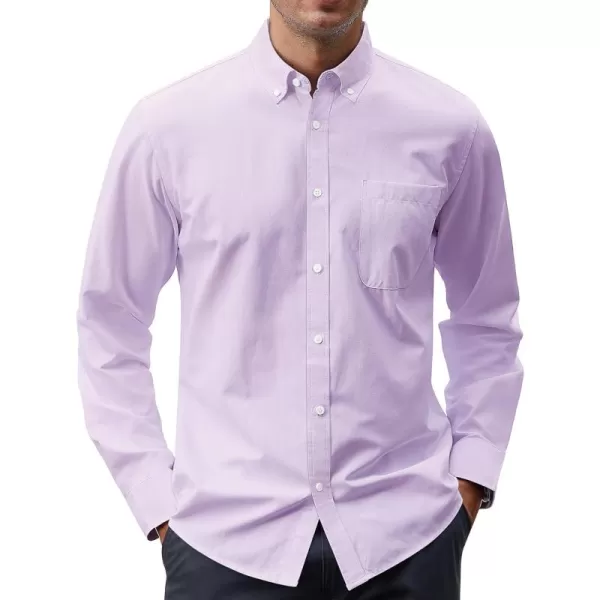 J.VER Men's Oxford Shirt Solid Casual Button Down Collar Shirts Long Sleeve Dress Shirts with Pocket