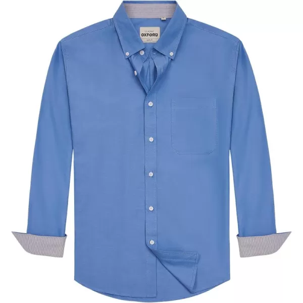 J.VER Men's Oxford Shirt Solid Casual Button Down Collar Shirts Long Sleeve Dress Shirts with Pocket