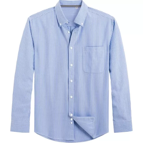 J.VER Men's Oxford Shirt Solid Casual Button Down Collar Shirts Long Sleeve Dress Shirts with Pocket