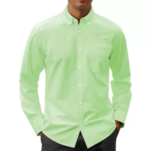 J.VER Men's Oxford Shirt Solid Casual Button Down Collar Shirts Long Sleeve Dress Shirts with Pocket