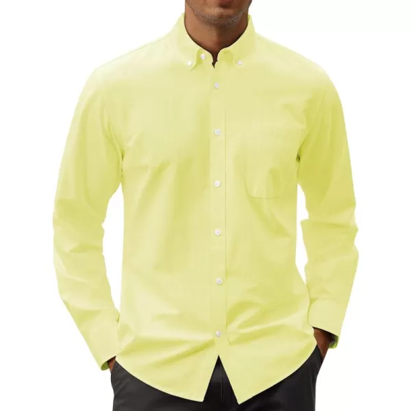 J.VER Men's Oxford Shirt Solid Casual Button Down Collar Shirts Long Sleeve Dress Shirts with Pocket