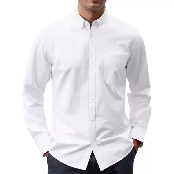 J.VER Men's Oxford Shirt Solid Casual Button Down Collar Shirts Long Sleeve Dress Shirts with Pocket