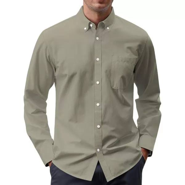 J.VER Men's Oxford Shirt Solid Casual Button Down Collar Shirts Long Sleeve Dress Shirts with Pocket