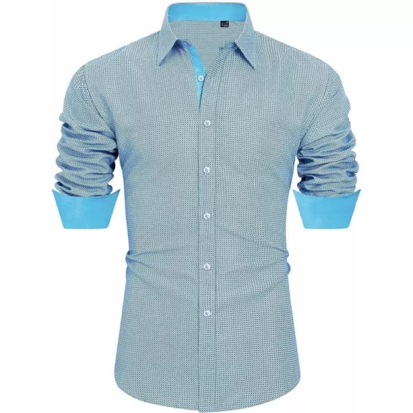 J.VER Men's Printed Dress Shirts Casual Long Sleeve Stylish Button Down Shirt