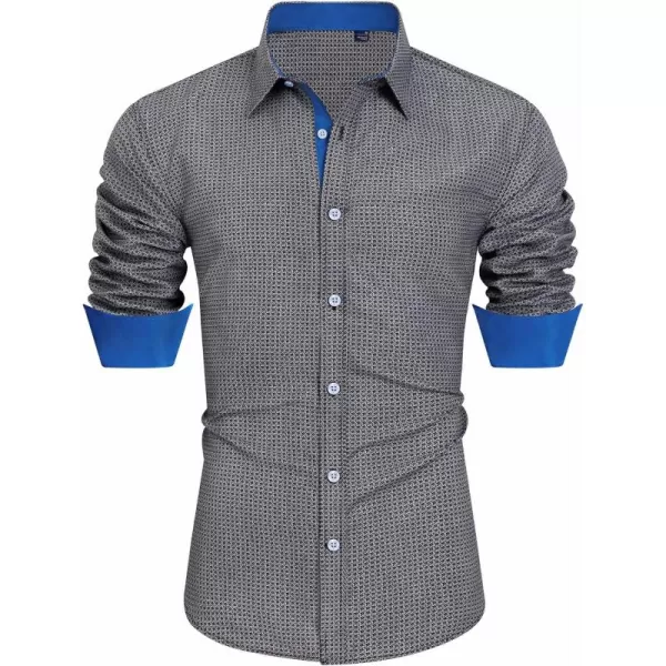 J.VER Men's Printed Dress Shirts Casual Long Sleeve Stylish Button Down Shirt