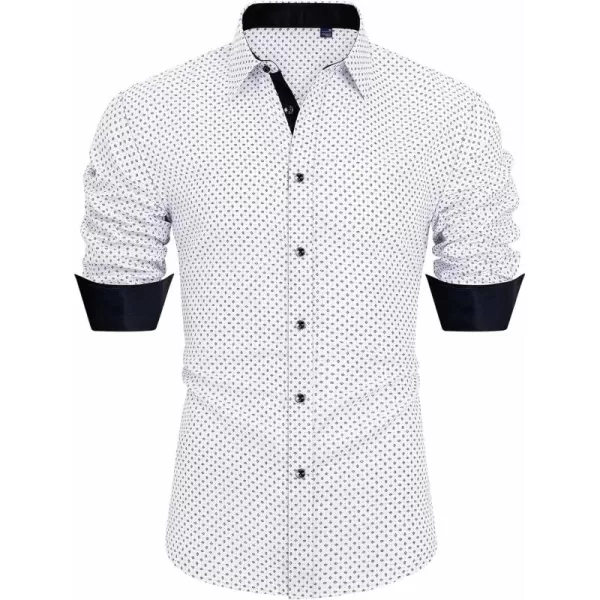 J.VER Men's Printed Dress Shirts Casual Long Sleeve Stylish Button Down Shirt