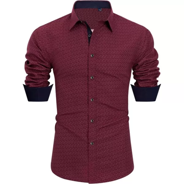 J.VER Men's Printed Dress Shirts Casual Long Sleeve Stylish Button Down Shirt