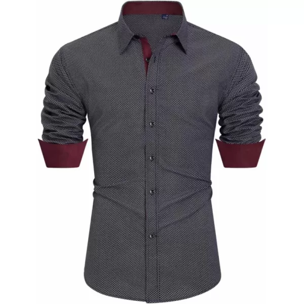J.VER Men's Printed Dress Shirts Casual Long Sleeve Stylish Button Down Shirt