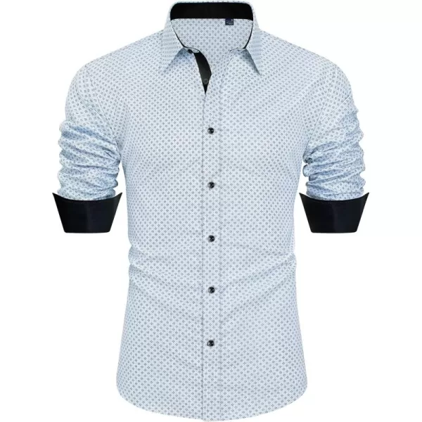 J.VER Men's Printed Dress Shirts Casual Long Sleeve Stylish Button Down Shirt