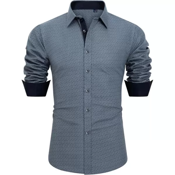 J.VER Men's Printed Dress Shirts Casual Long Sleeve Stylish Button Down Shirt