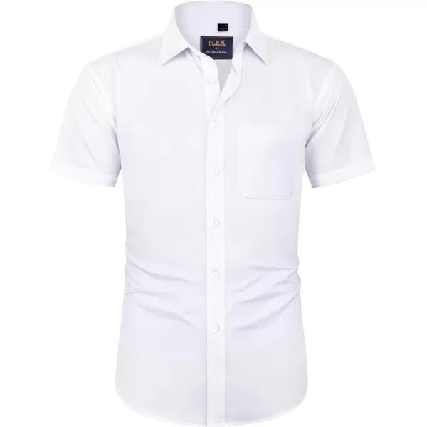 J.VER Men's Short Sleeve Dress Shirts with Pocket Casual Button Down Shirt Wrinkle-Free Stretch Business Shirts