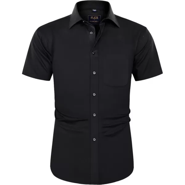 J.VER Men's Short Sleeve Dress Shirts with Pocket Casual Button Down Shirt Wrinkle-Free Stretch Business Shirts
