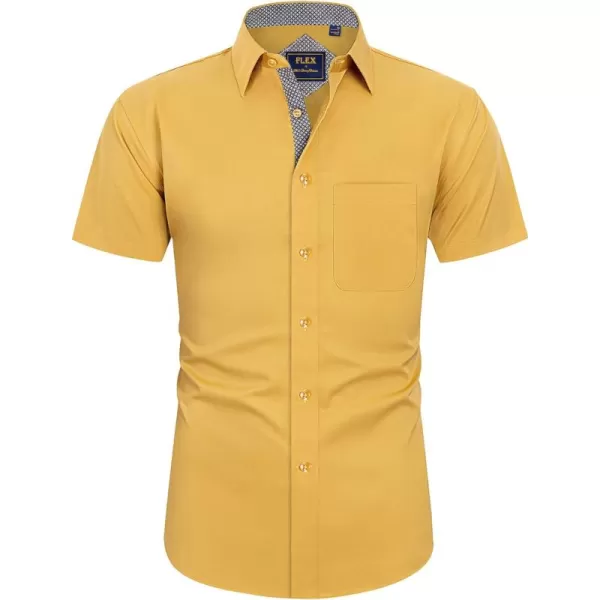 J.VER Men's Short Sleeve Dress Shirts with Pocket Casual Button Down Shirt Wrinkle-Free Stretch Business Shirts