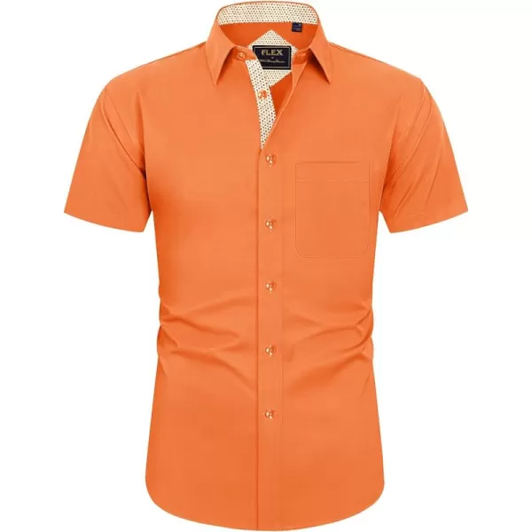 J.VER Men's Short Sleeve Dress Shirts with Pocket Casual Button Down Shirt Wrinkle-Free Stretch Business Shirts