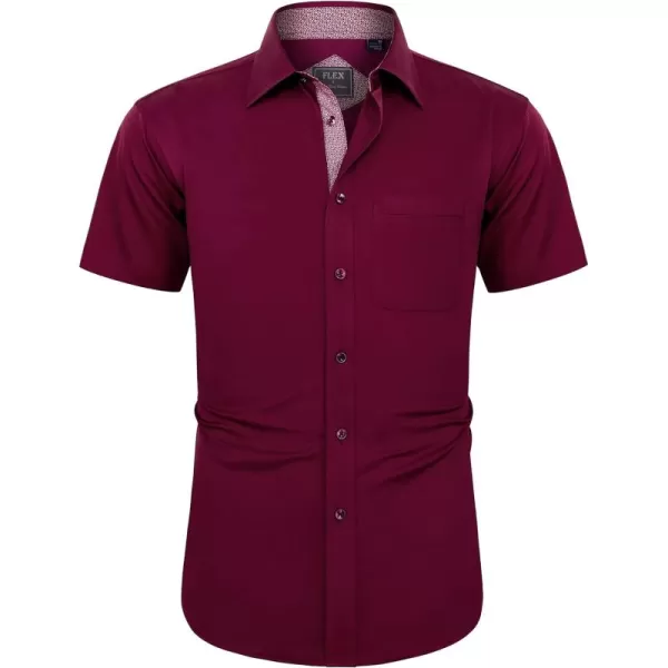 J.VER Men's Short Sleeve Dress Shirts with Pocket Casual Button Down Shirt Wrinkle-Free Stretch Business Shirts