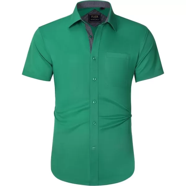 J.VER Men's Short Sleeve Dress Shirts with Pocket Casual Button Down Shirt Wrinkle-Free Stretch Business Shirts