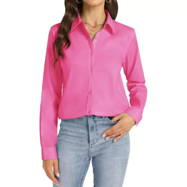 J.VER Womens Button Down Shirt Long Sleeve Dress Shirts Stretch Solid Work Blouse