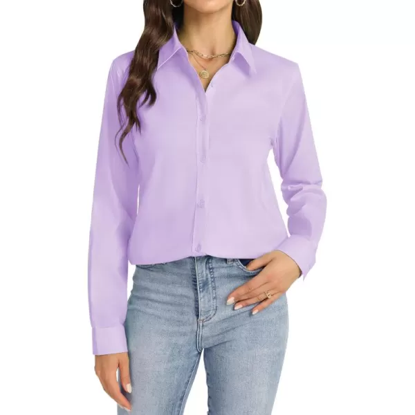 J.VER Womens Button Down Shirt Long Sleeve Dress Shirts Stretch Solid Work Blouse
