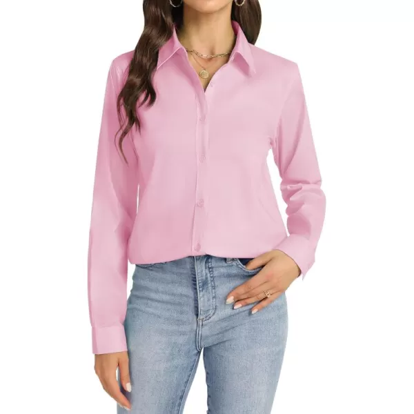 J.VER Womens Button Down Shirt Long Sleeve Dress Shirts Stretch Solid Work Blouse