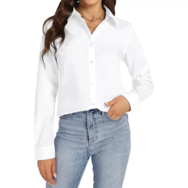J.VER Womens Button Down Shirt Long Sleeve Dress Shirts Stretch Solid Work Blouse