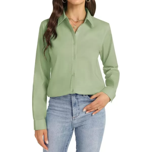 J.VER Womens Button Down Shirt Long Sleeve Dress Shirts Stretch Solid Work Blouse