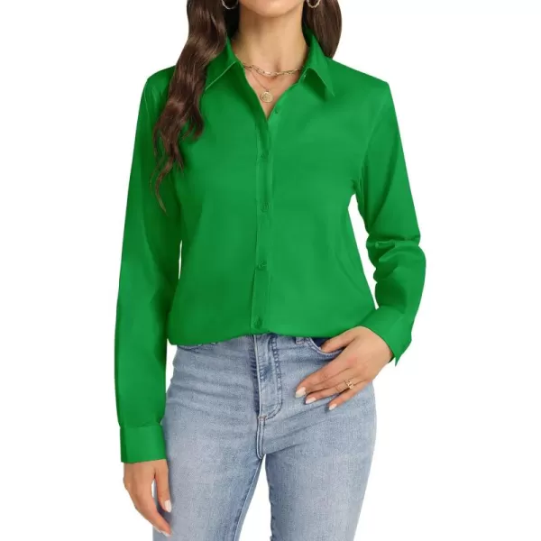 J.VER Womens Button Down Shirt Long Sleeve Dress Shirts Stretch Solid Work Blouse